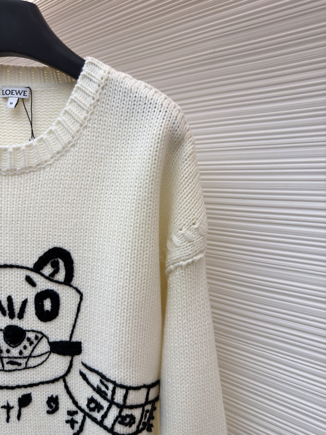 LOEWE 罗意威 猫猫星人圆领刺绣毛衣 针织衫 长袖 白色 A7 H526Y14KNQ-2101
