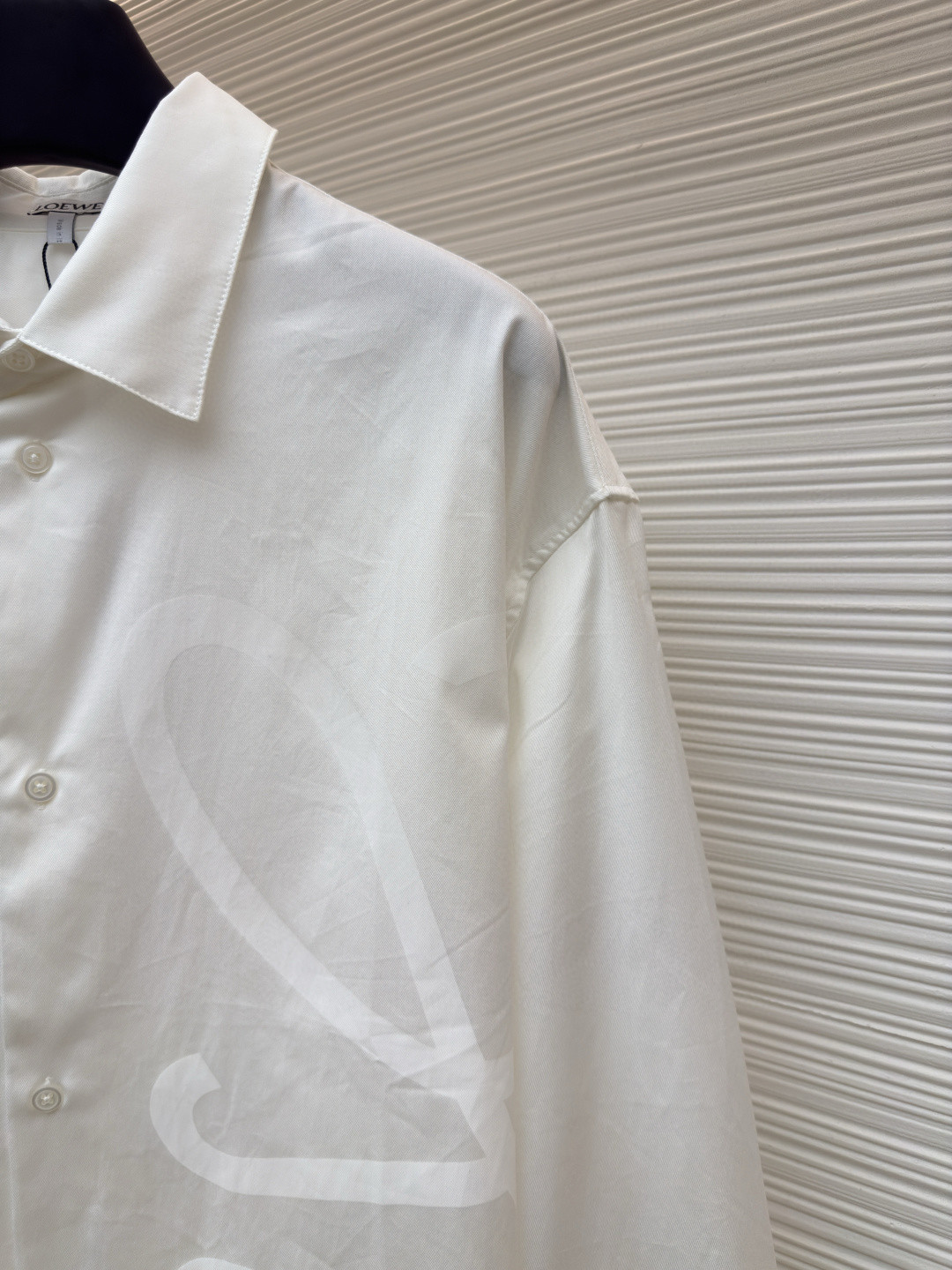 LOEWE 罗意威 暗花标识翻领衬衫 外套 长袖 白色 黑色 A5 H526Y05WEO-2100