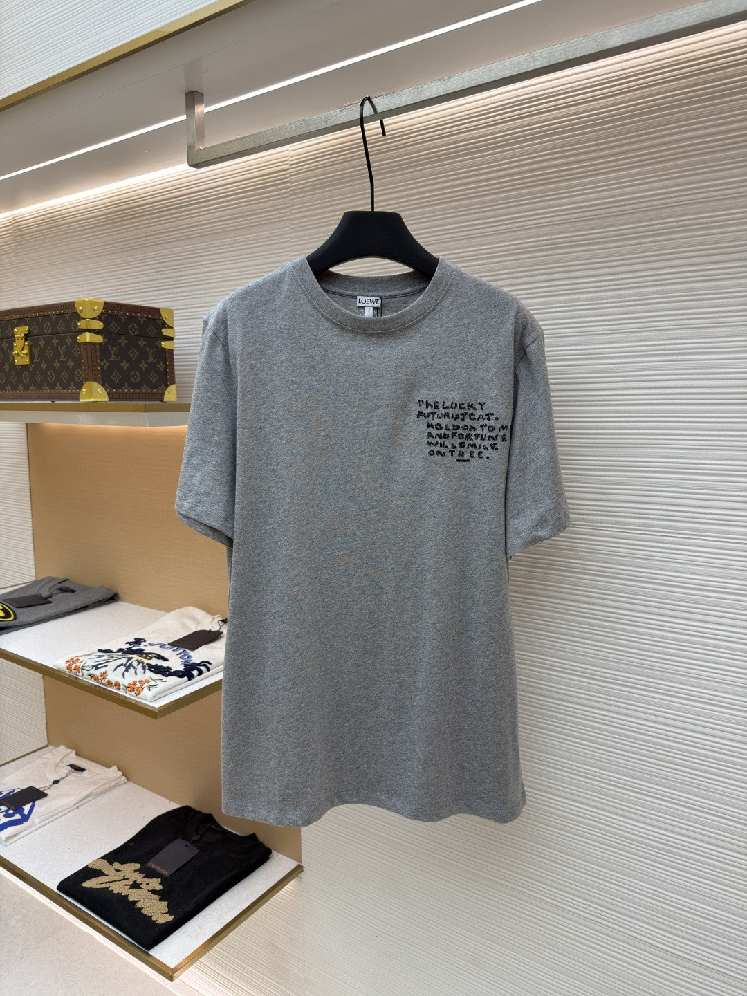 Loewe 罗意威 白猫花灰圆领短袖 T恤 圆领 夏季 灰色 A0 S359AJ2X02-1440