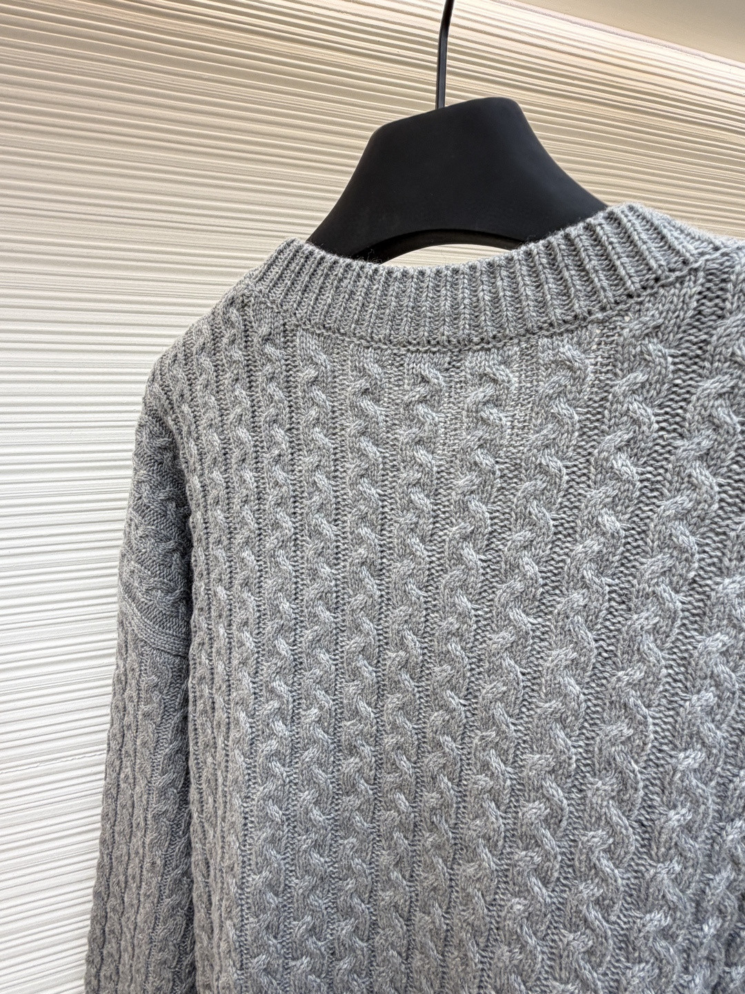 LOEWE 罗意威 Anagram 麻花编织圆领毛衣 针织衫 长袖 绿色 灰色 B0 H526Y14K83-4160