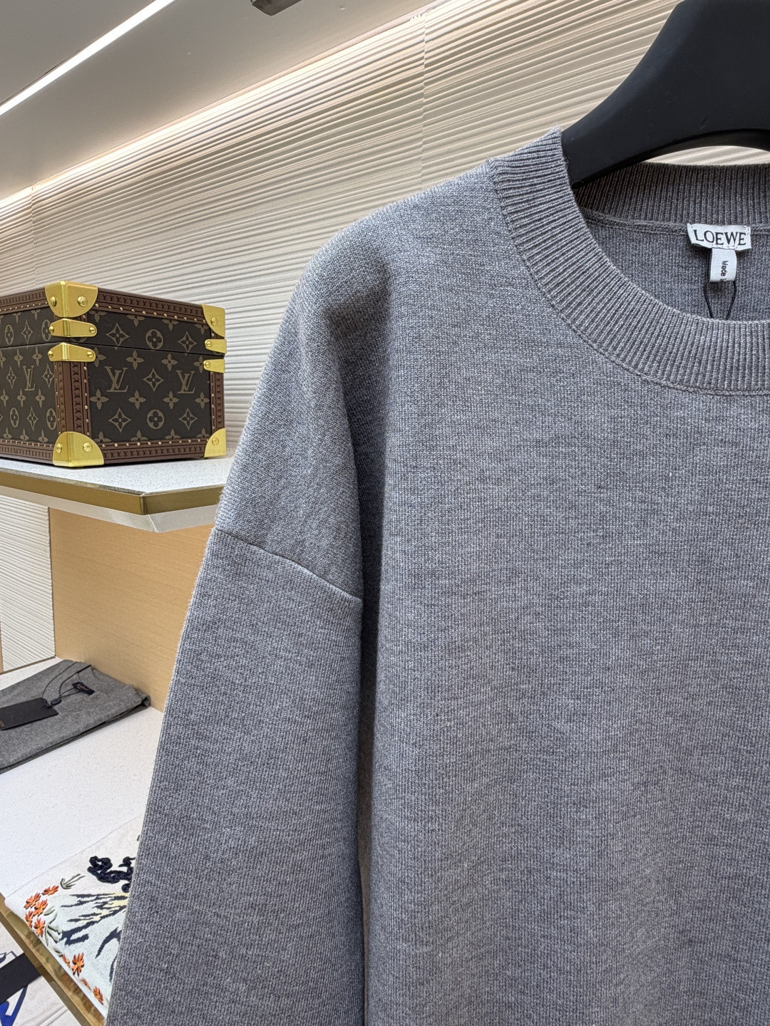 LOEWE 罗意威 垫衬3D刺绣圆领毛衣 针织衫 长袖 蓝色 灰色 A7 H526Y14KK7-5110