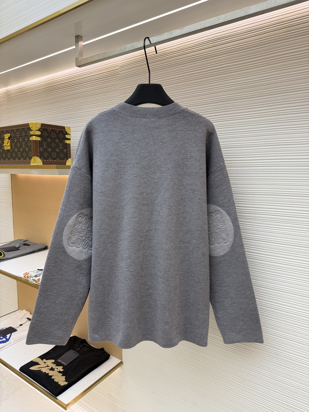 LOEWE 罗意威 垫衬3D刺绣圆领毛衣 针织衫 长袖 蓝色 灰色 A7 H526Y14KK7-5110