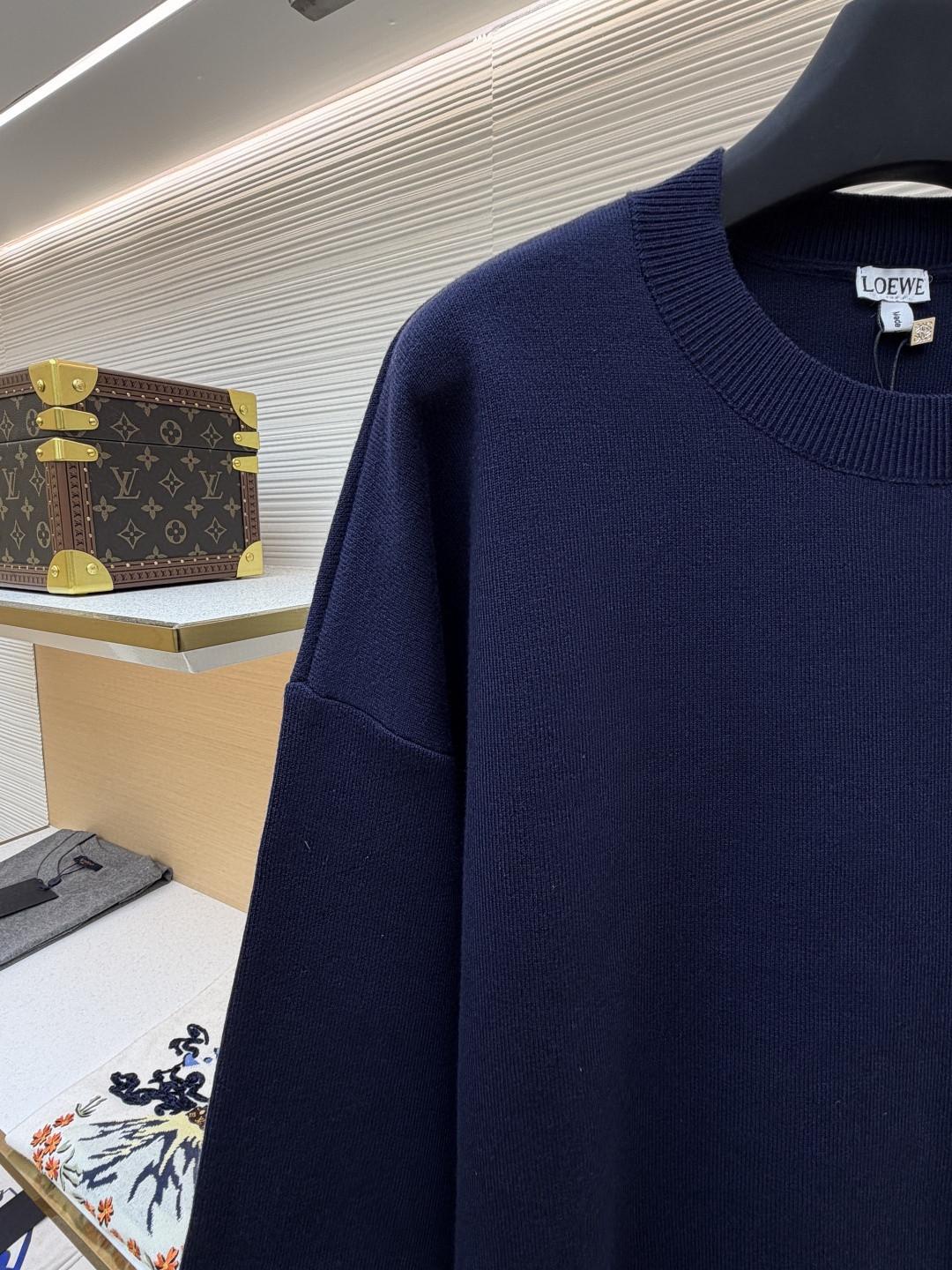 LOEWE 罗意威 垫衬3D刺绣圆领毛衣 针织衫 长袖 蓝色 灰色 A7 H526Y14KK7-5110