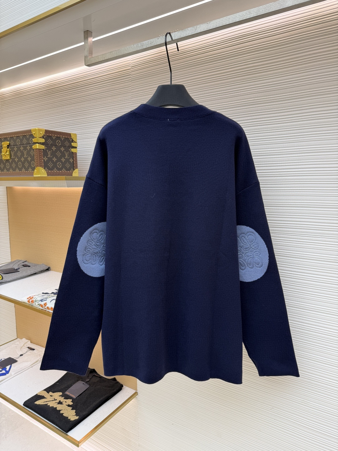 LOEWE 罗意威 垫衬3D刺绣圆领毛衣 针织衫 长袖 蓝色 灰色 A7 H526Y14KK7-5110