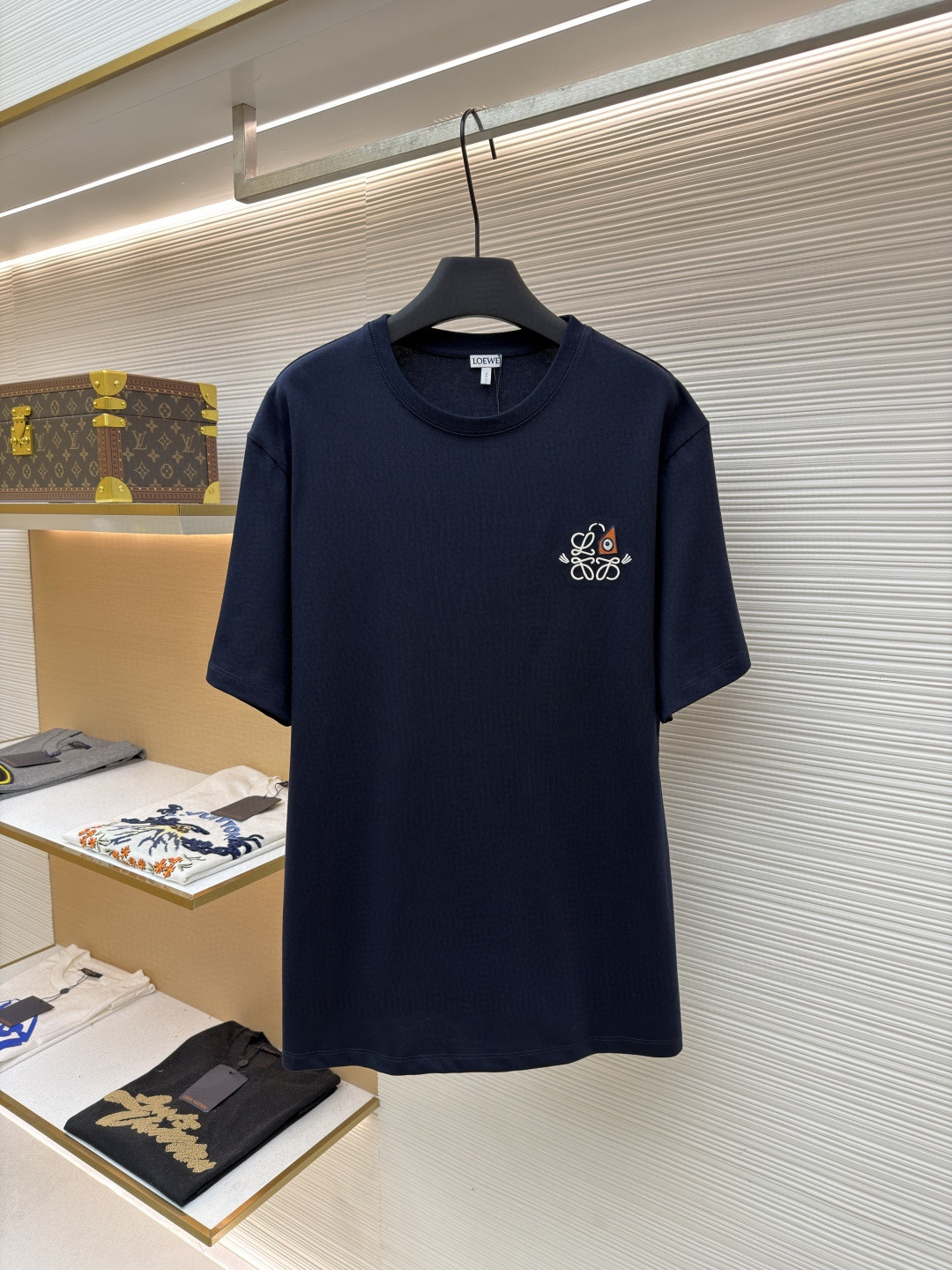 Loewe 罗意威 动物刺绣圆领短袖 T恤 圆领 夏季 蓝色 A0 H526Y22XD3-5110