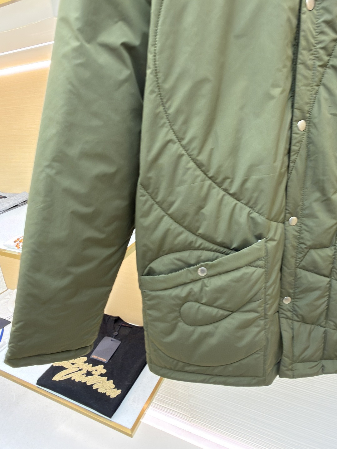 LOEWE 罗意威 棕绒领绗花棉服 外套 夹克 长袖 绿色 C0 H526Y02X43-4160