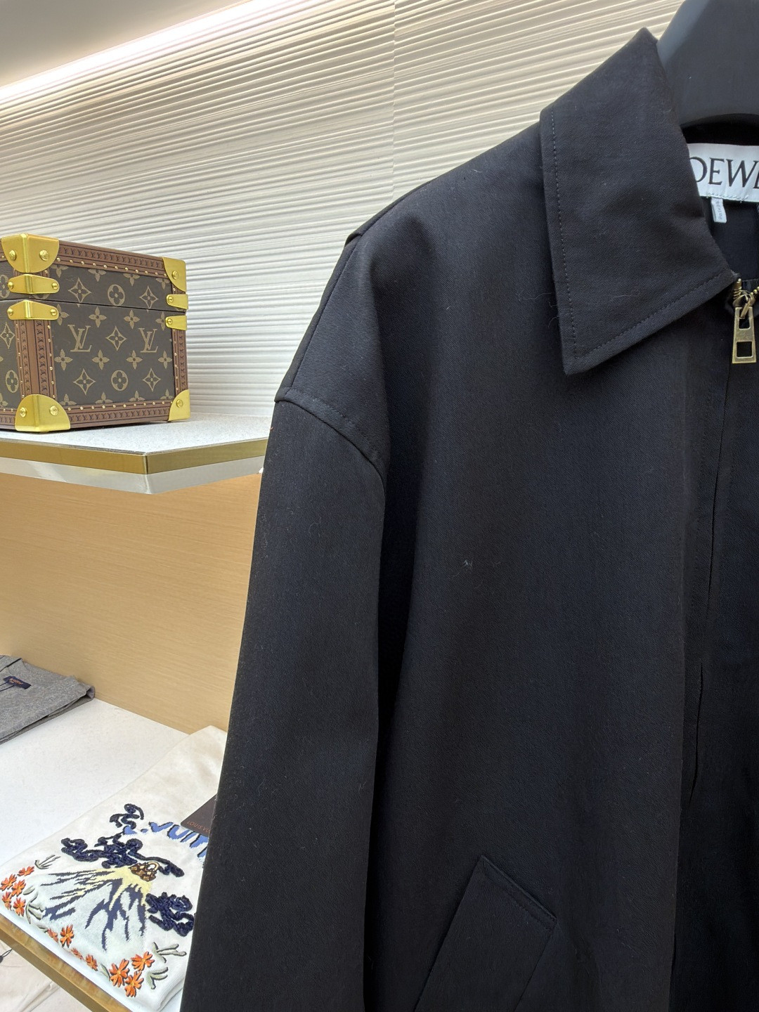 LOEWE 罗意威 垂感后背褶皱拉链外套 夹克 长袖 黑色 B0 H526Y02WBB-1100