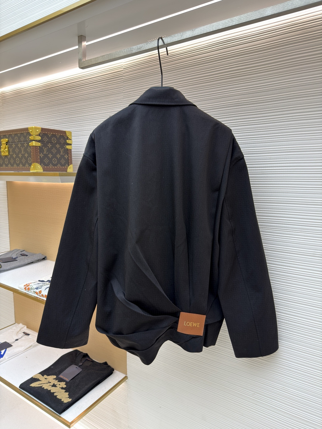 LOEWE 罗意威 垂感后背褶皱拉链外套 夹克 长袖 黑色 B0 H526Y02WBB-1100