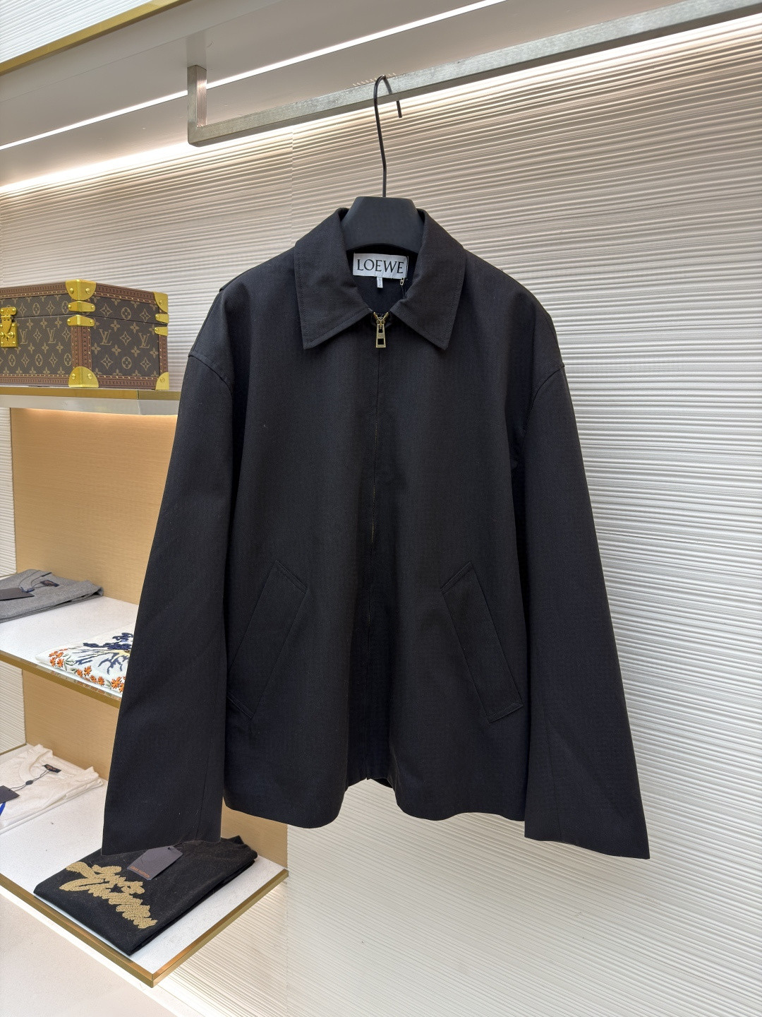 LOEWE 罗意威 垂感后背褶皱拉链外套 夹克 长袖 黑色 B0 H526Y02WBB-1100