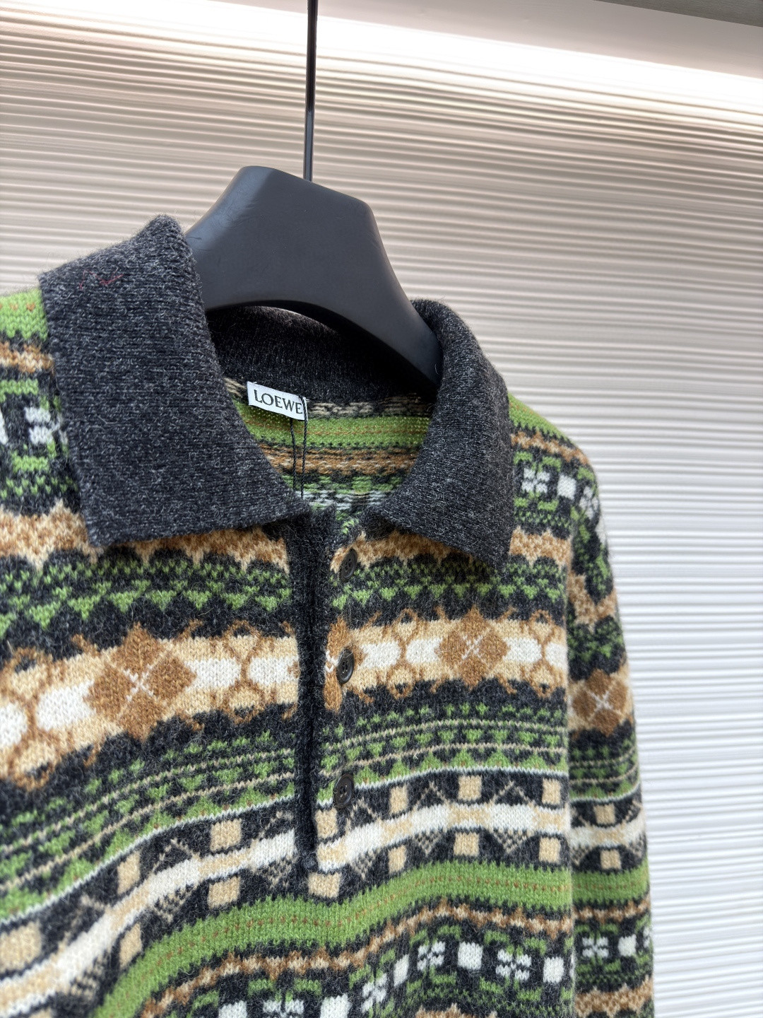 LOEWE 罗意威全毛圣诞绿毛衣 Polo领针织衫 外套 长袖 绿色 B0 H526Y14KHU-4061