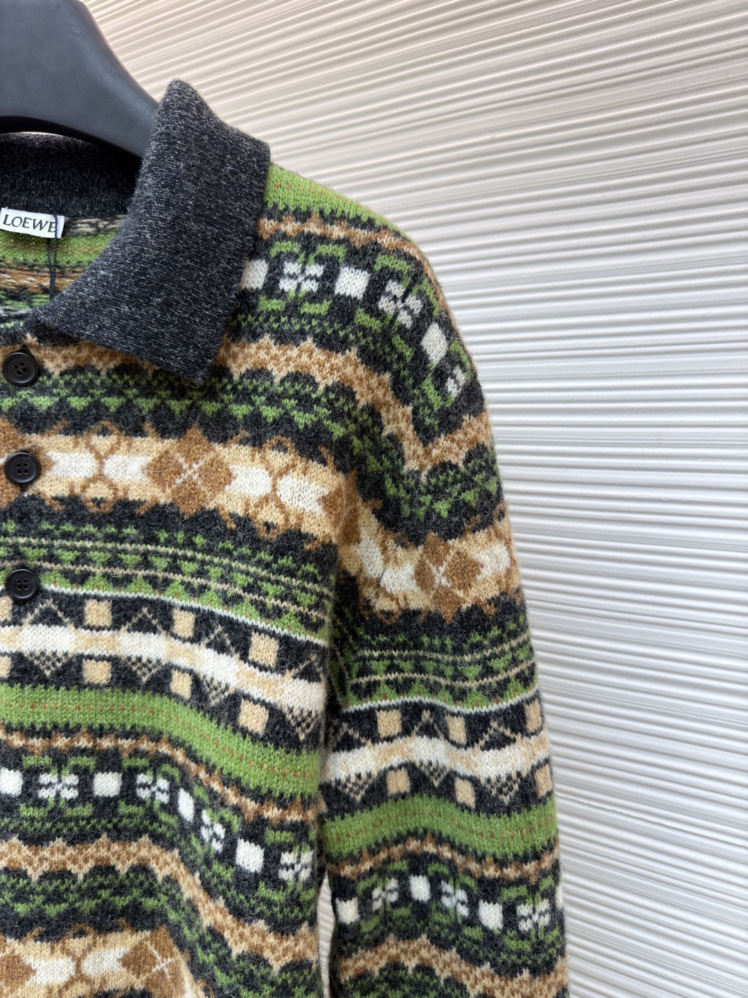 LOEWE 罗意威全毛圣诞绿毛衣 Polo领针织衫 外套 长袖 绿色 B0 H526Y14KHU-4061