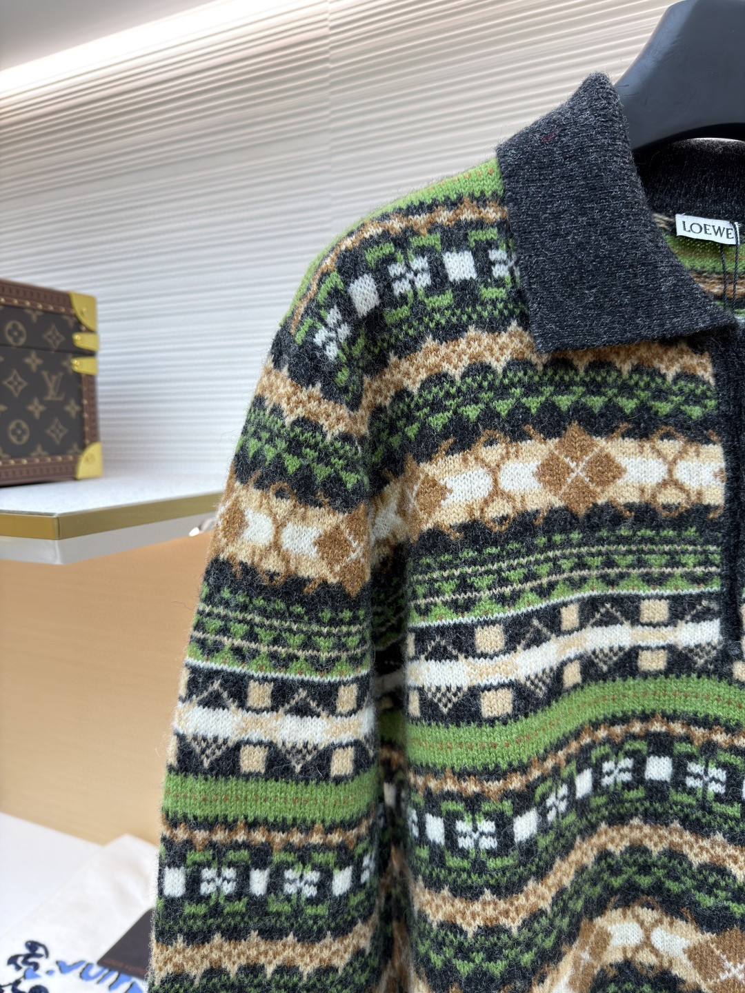 LOEWE 罗意威全毛圣诞绿毛衣 Polo领针织衫 外套 长袖 绿色 B0 H526Y14KHU-4061