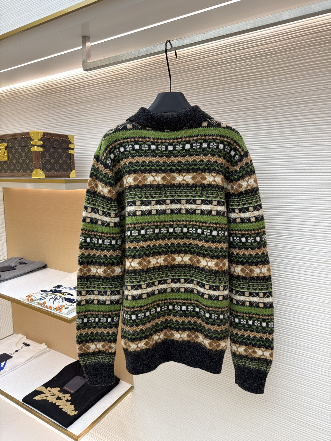 LOEWE 罗意威全毛圣诞绿毛衣 Polo领针织衫 外套 长袖 绿色 B0 H526Y14KHU-4061