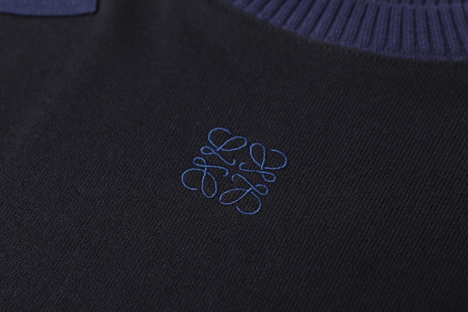 Loewe 罗意威 棉质混纺拼色毛衣 针织衫 外套 长袖 秋冬 黑色 B0 H526Y23X95-6817