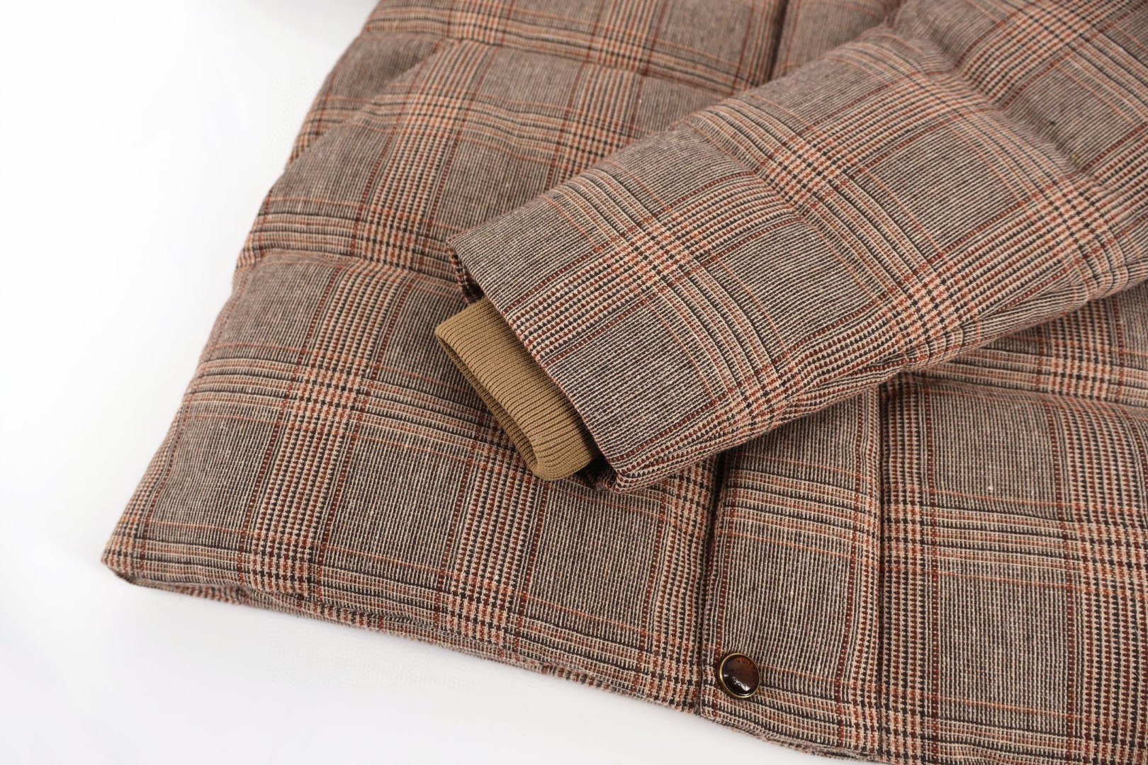 LOUIS VUITTON 路易威登 格纹立领棉服 外套 保暖 长袖 驼色 C5 1AJBDB