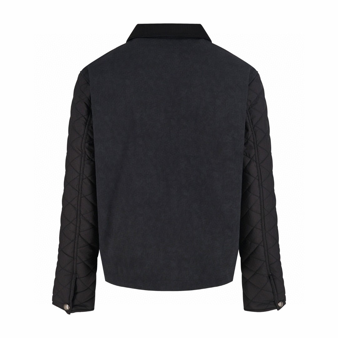 LOUIS VUITTON 路易威登 Nigo 联名款 拼接做旧牛皮菱格棉服 外套 夹克 黑色 B5 1AIMYN