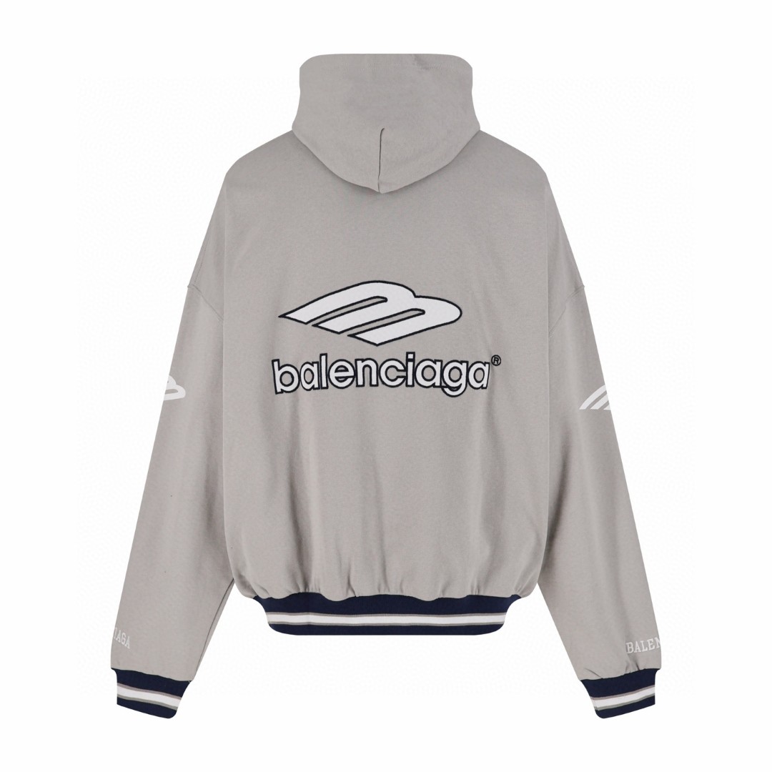 Balenciaga 巴黎世家 曼联合作系列3M刺绣连帽卫衣 夹克 外套 长袖 秋冬 灰色 黑色 蓝色 B0 827939TTVQ81461
