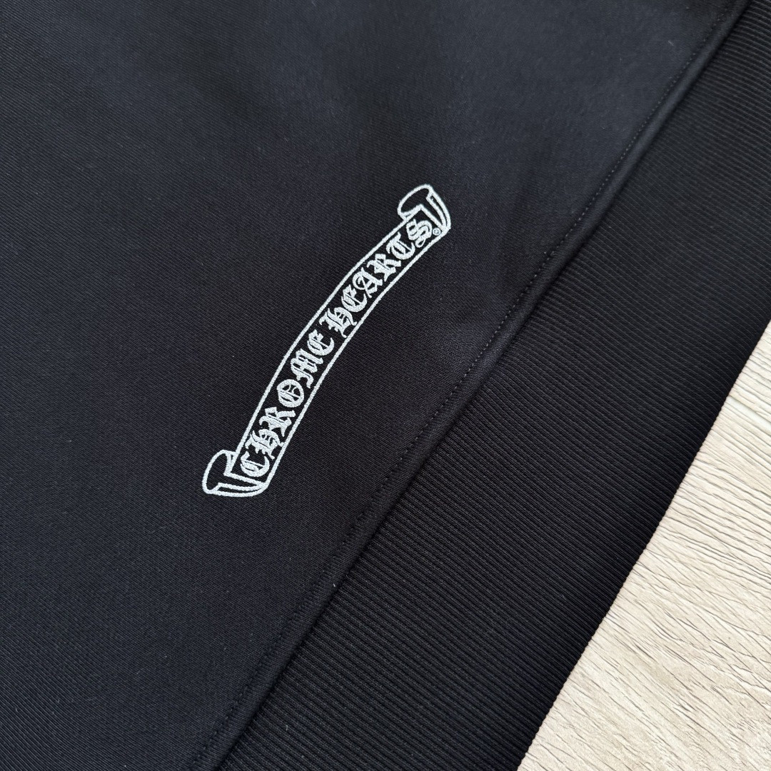 925纯银 Chrome Hearts 克罗心 梵文烫银拉链卫衣 外套 长袖 黑色 A5 