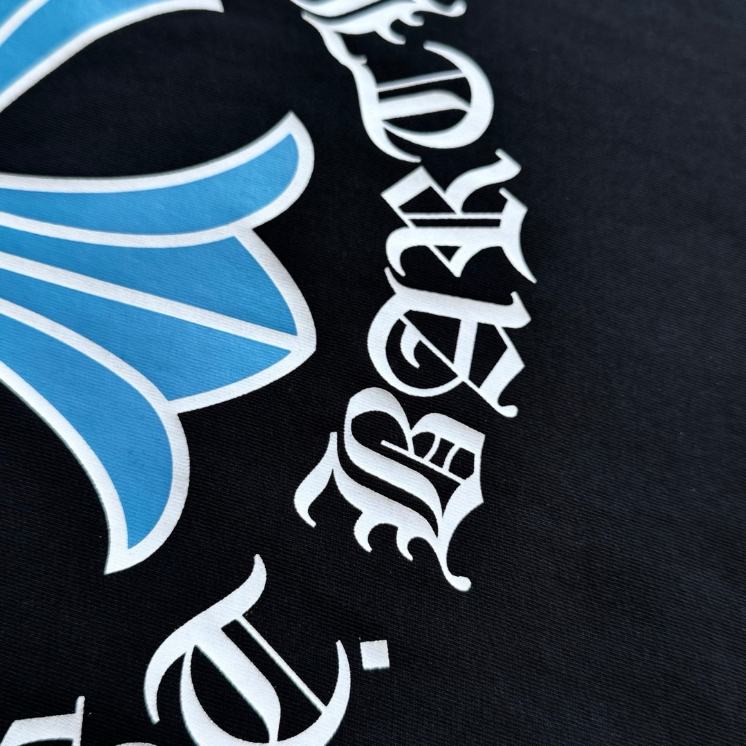 Chrome Hearts 克罗心 ST.barth 限定 蓝色十字花长袖卫衣 T恤 套头 黑蓝 A5 CH-2023210-1