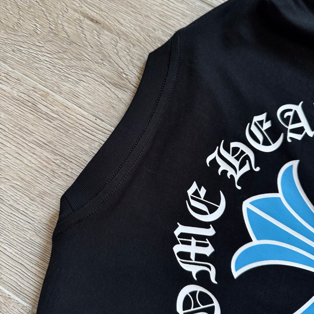 Chrome Hearts 克罗心 ST.barth 限定 蓝色十字花长袖卫衣 T恤 套头 黑蓝 A5 CH-2023210-1