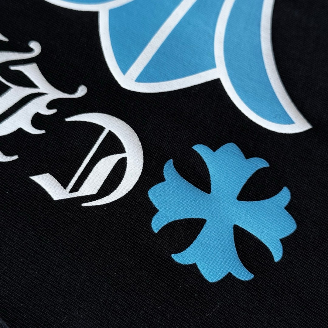 Chrome Hearts 克罗心 ST.barth 限定 蓝色十字花长袖卫衣 T恤 套头 黑蓝 A5 CH-2023210-1