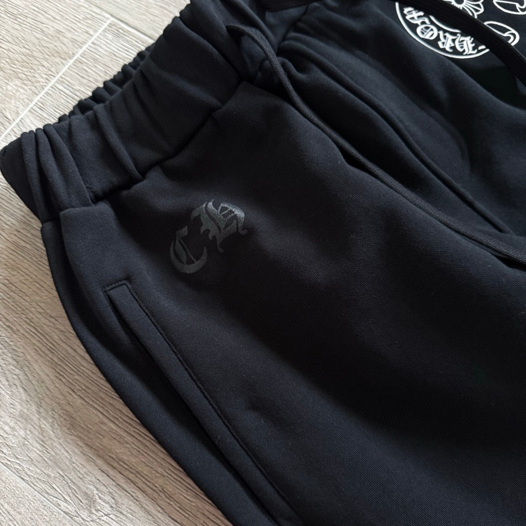Chrome Hearts 克罗心 侧边梵文字母松紧腰运动裤 卫裤 休闲裤 长裤 裤子 白色 黑色