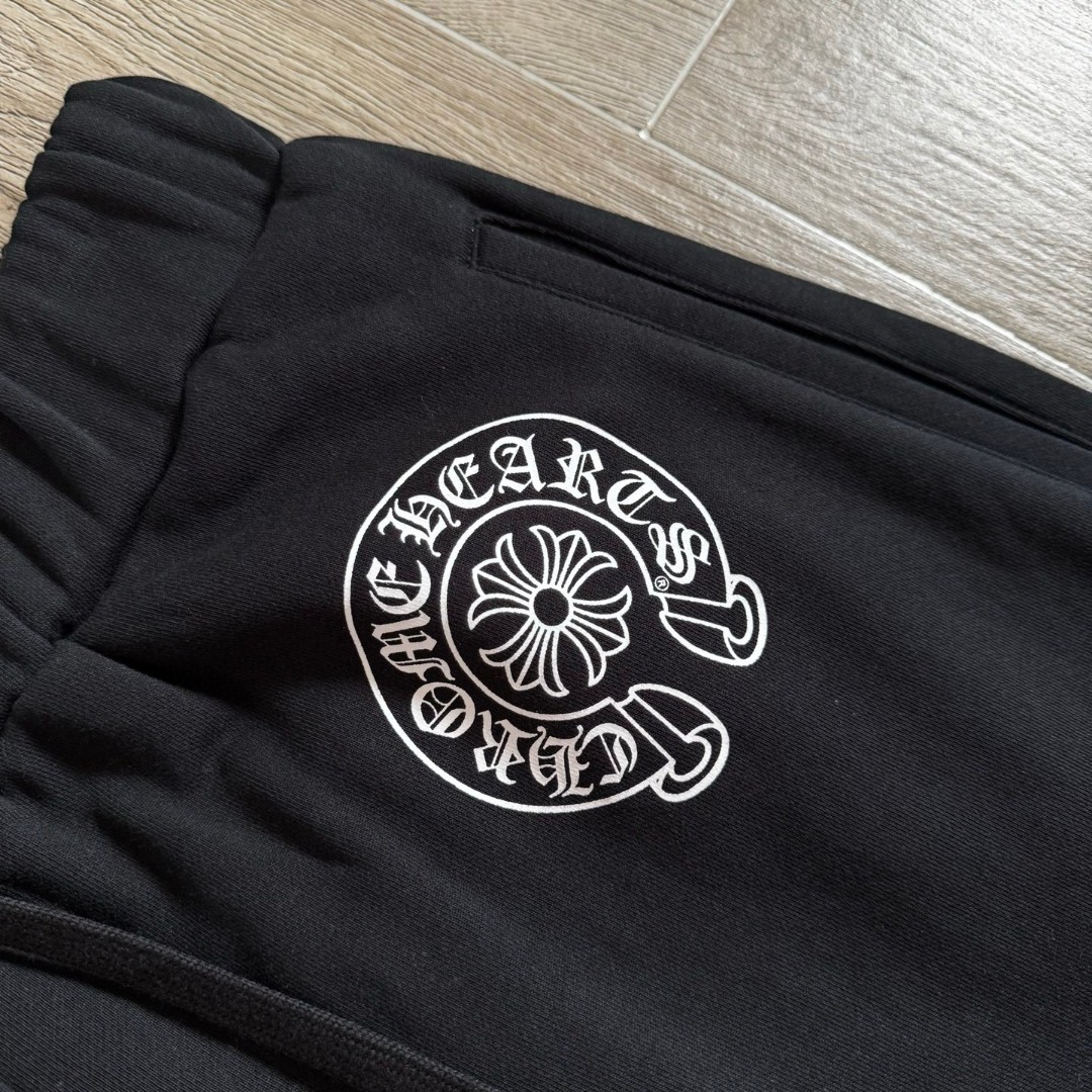 Chrome Hearts 克罗心 侧边梵文字母松紧腰运动裤 卫裤 休闲裤 长裤 裤子 白色 黑色