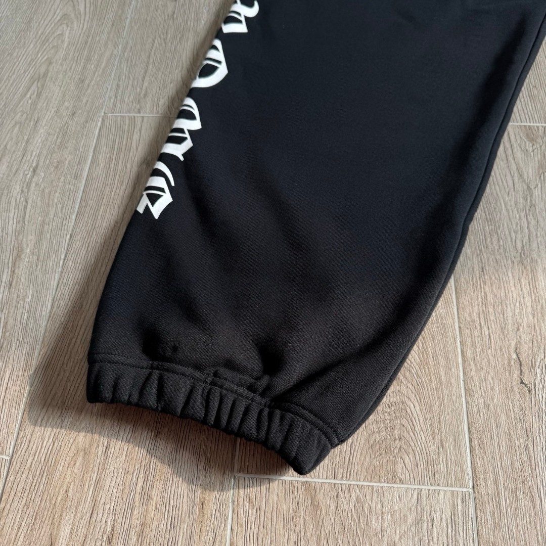 Chrome Hearts 克罗心 侧边梵文字母松紧腰运动裤 卫裤 休闲裤 长裤 裤子 白色 黑色