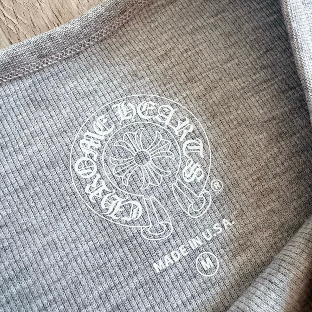 Chrome Hearts 克罗心 华夫格 胸前马蹄双花臂长袖卫衣 T恤 套头 白色 黑色  灰色 A5 CH-20251771