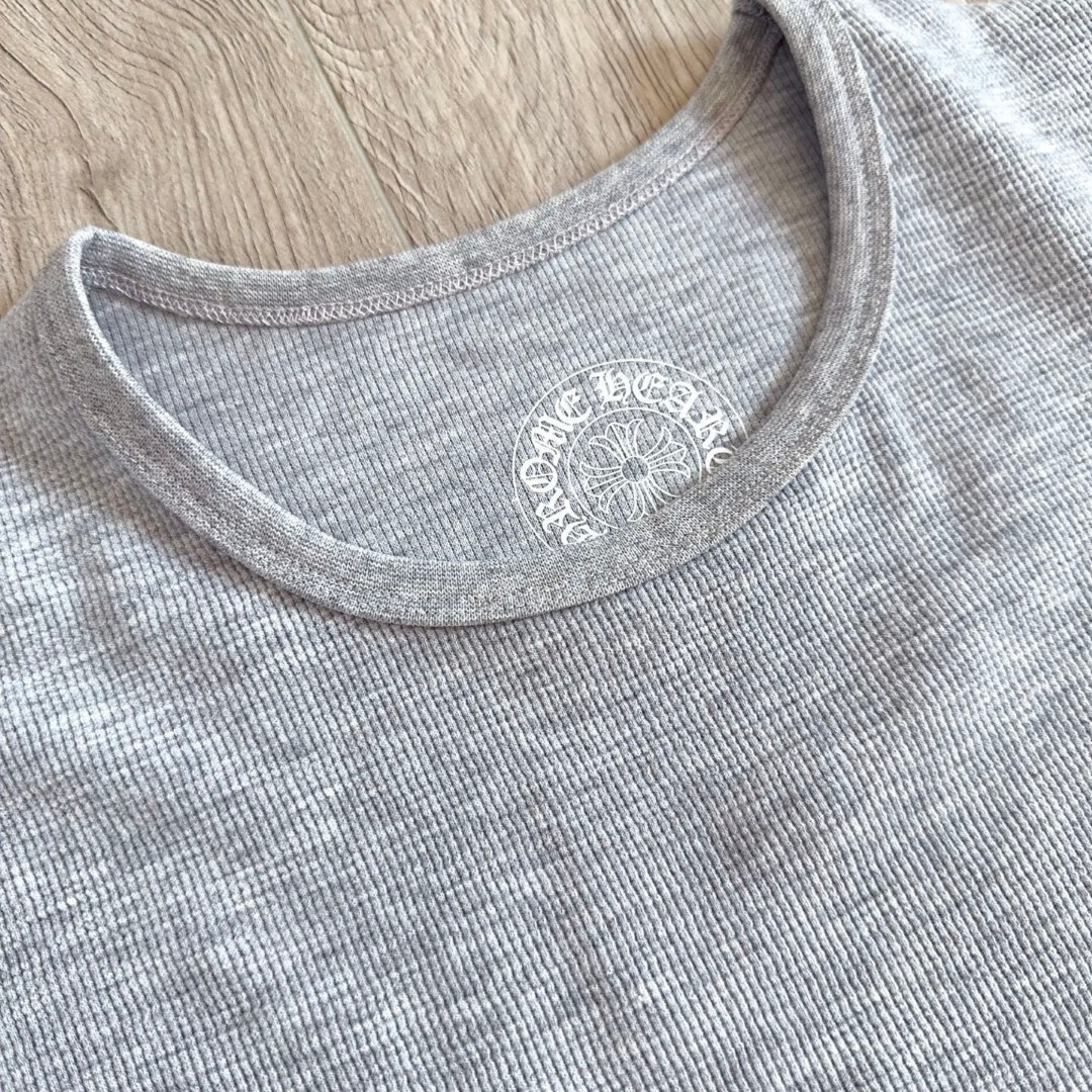 Chrome Hearts 克罗心 华夫格 胸前马蹄双花臂长袖卫衣 T恤 套头 白色 黑色  灰色 A5 CH-20251771