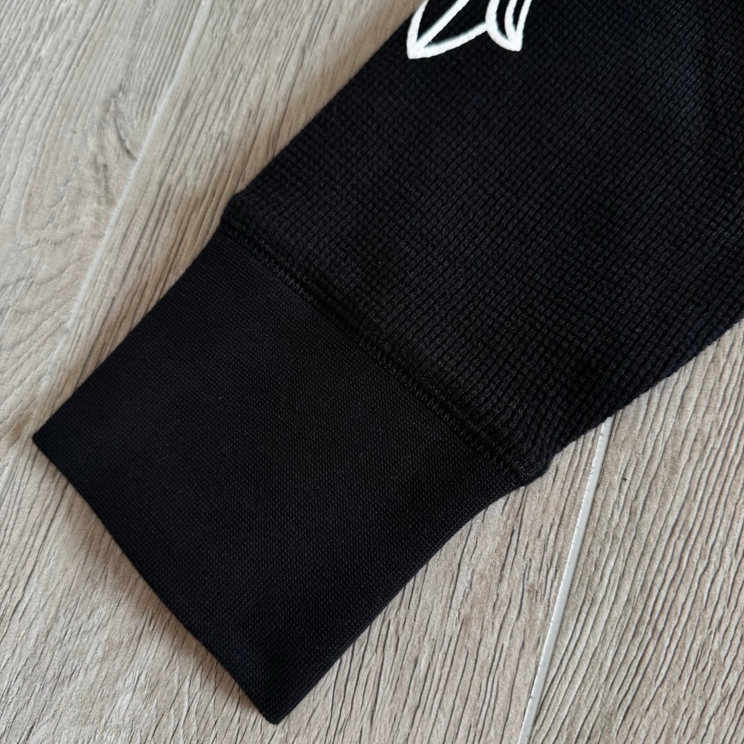 Chrome Hearts 克罗心 华夫格 胸前马蹄双花臂长袖卫衣 T恤 套头 白色 黑色  灰色 A5 CH-20251771