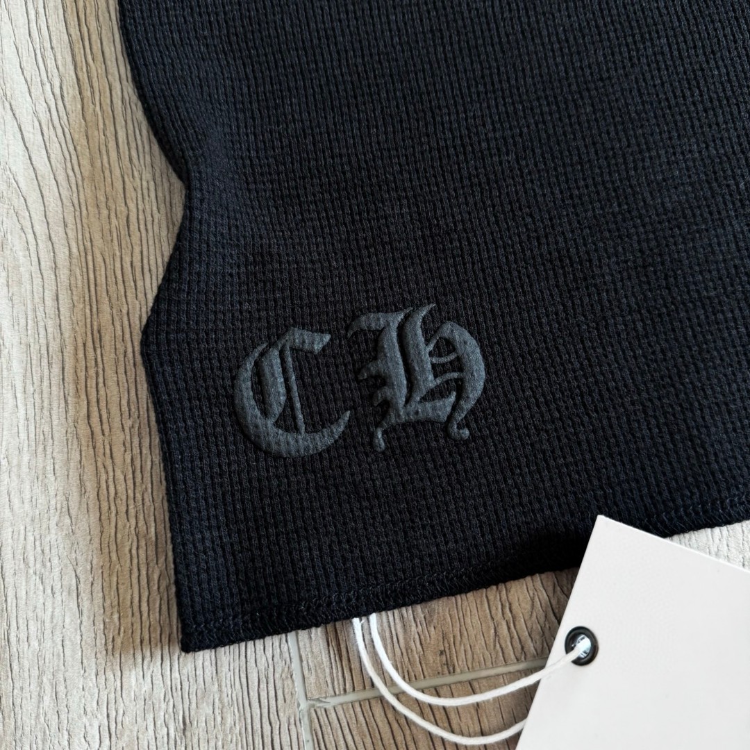 Chrome Hearts 克罗心 华夫格 胸前马蹄双花臂长袖卫衣 T恤 套头 白色 黑色  灰色 A5 CH-20251771