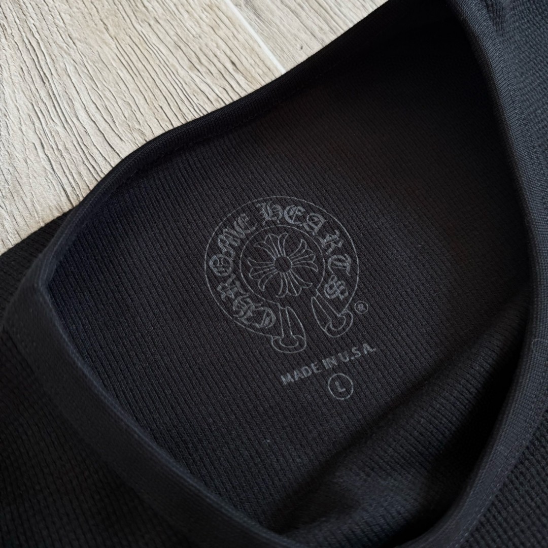 Chrome Hearts 克罗心 华夫格 胸前马蹄双花臂长袖卫衣 T恤 套头 白色 黑色  灰色 A5 CH-20251771