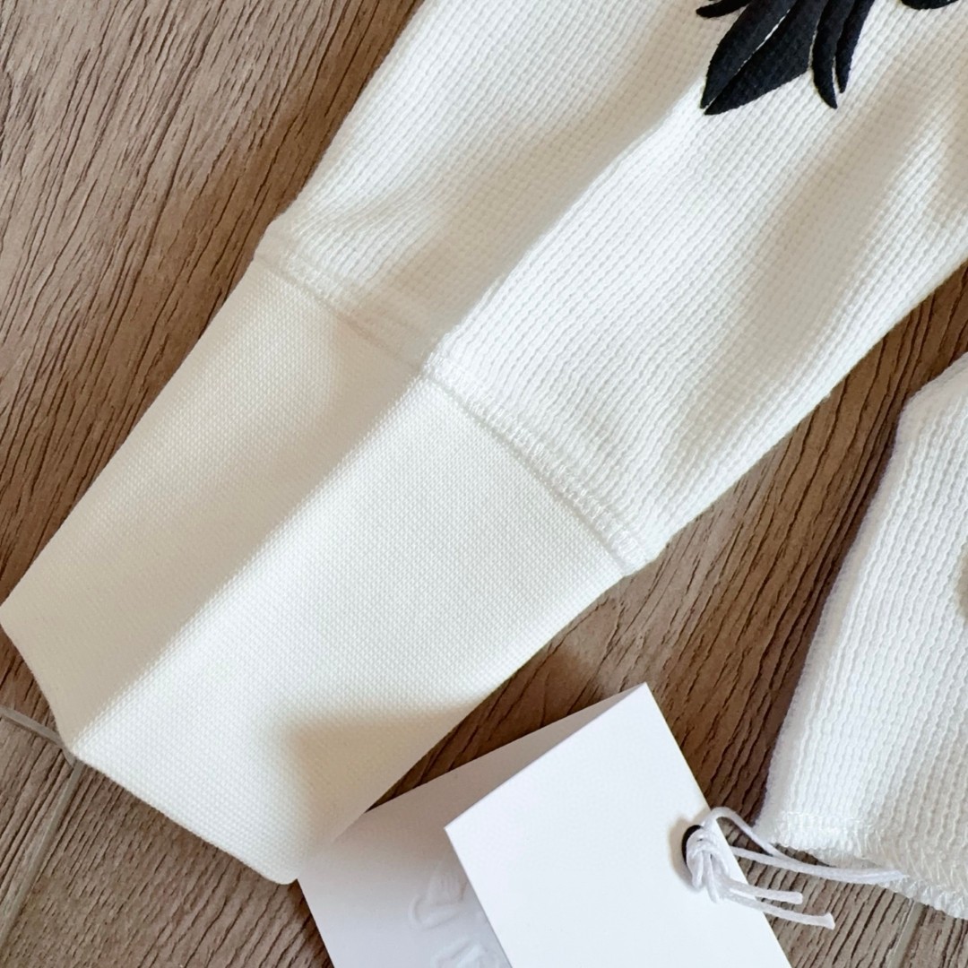 Chrome Hearts 克罗心 华夫格 胸前马蹄双花臂长袖卫衣 T恤 套头 白色 黑色  灰色 A5 CH-20251771