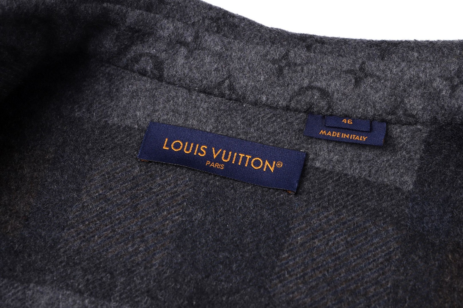LOUIS VUITTON 路易威登衬衫式羊毛毛呢外套 夹克 灰色 C0 1AIWGN