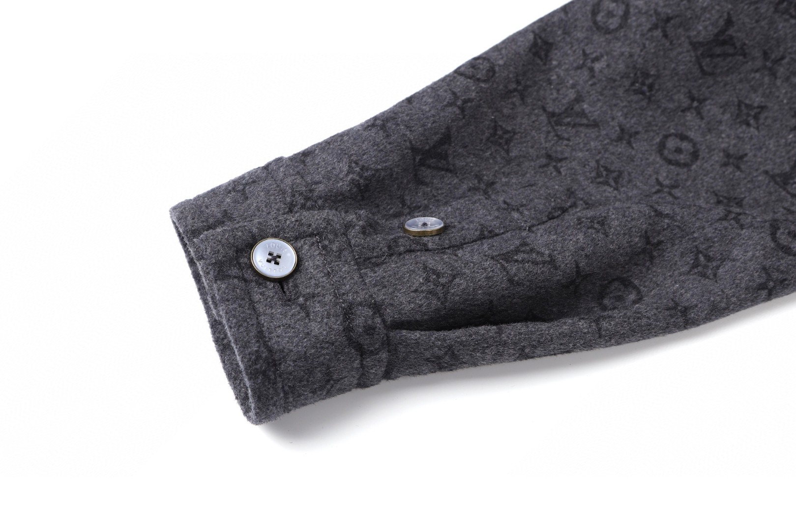 LOUIS VUITTON 路易威登衬衫式羊毛毛呢外套 夹克 灰色 C0 1AIWGN