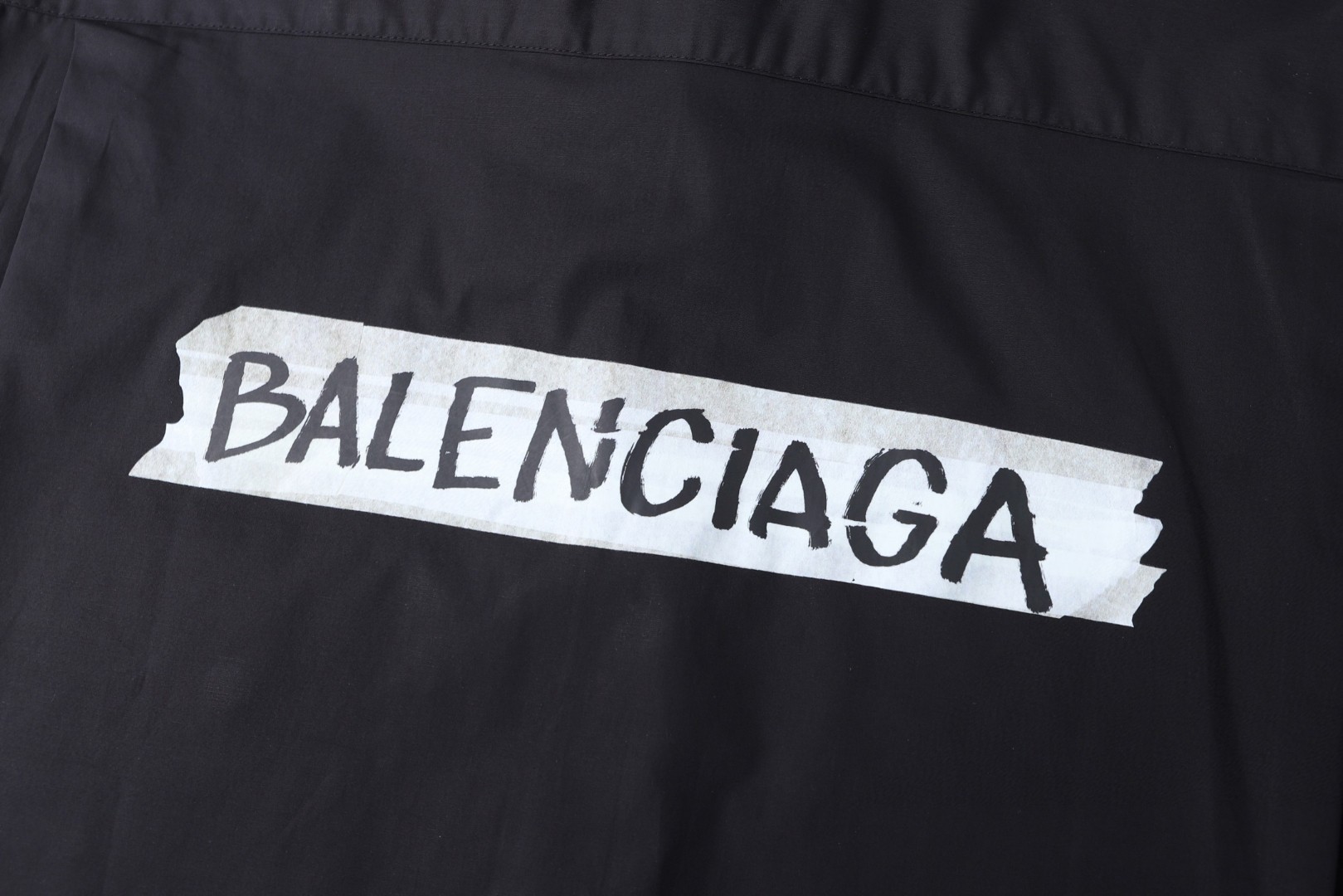 Balenciaga 巴黎世家 胶带印花衬衫 外套 长袖 黑色 A5 857809TRM281000