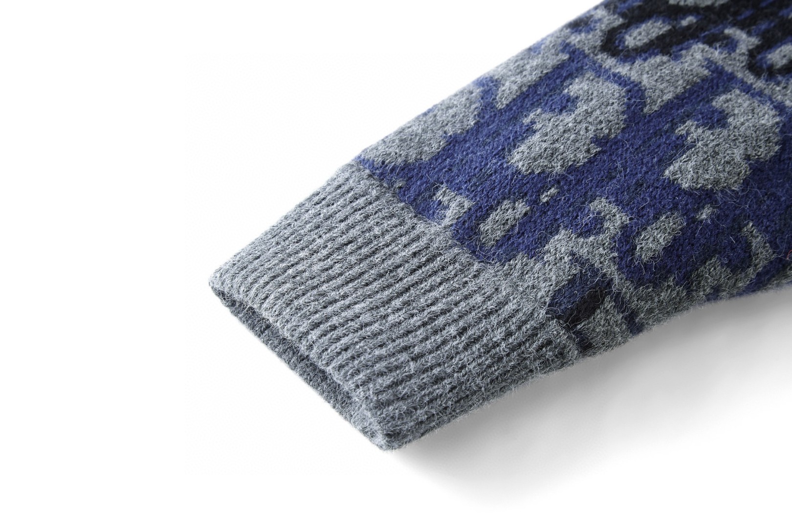 DIOR 迪奥 全幅提花针织拉链外套 夹克 毛衣 秋冬 长袖 蓝色 灰色 B5 613M403A2026-C885