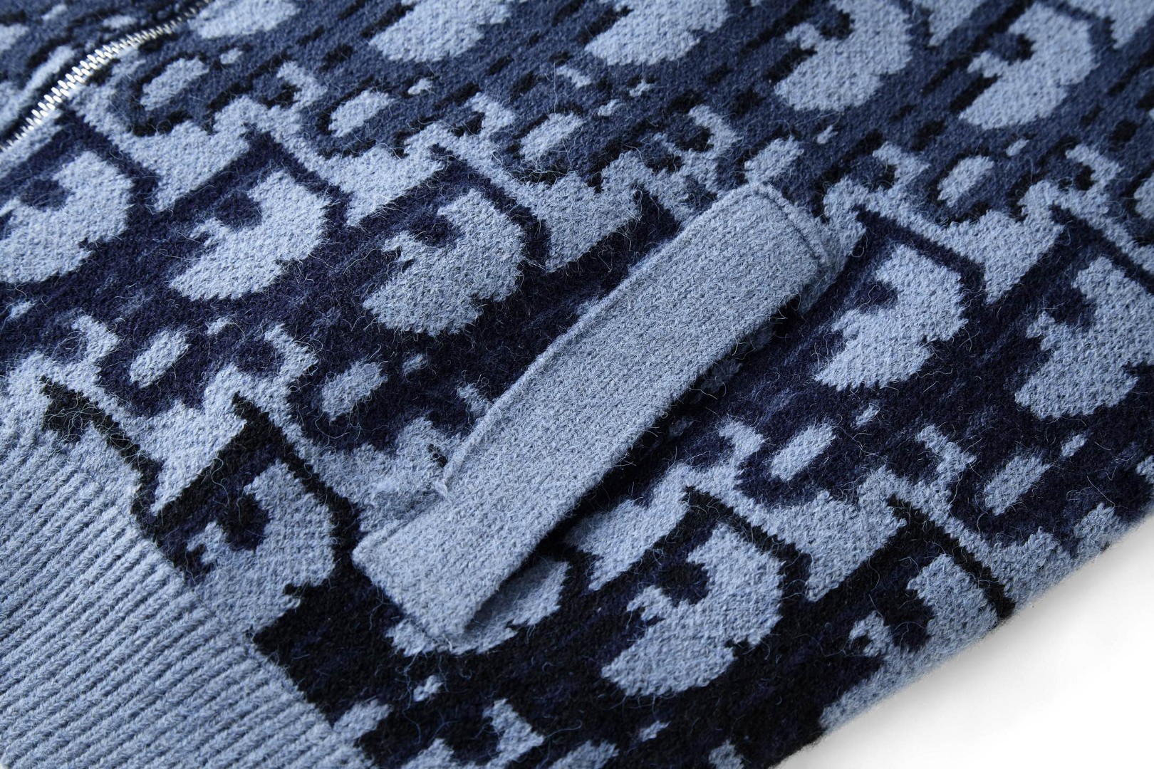 DIOR 迪奥 全幅提花针织拉链外套 夹克 毛衣 秋冬 长袖 蓝色 灰色 B5 613M403A2026-C885