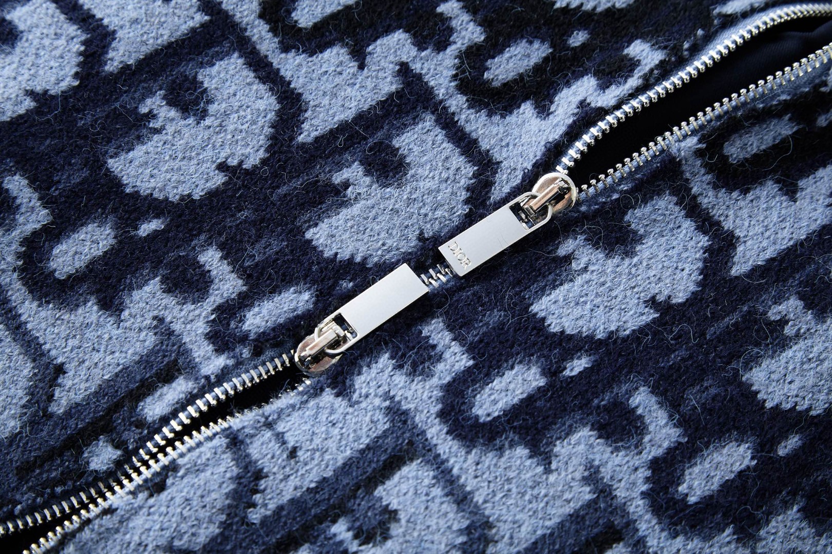 DIOR 迪奥 全幅提花针织拉链外套 夹克 毛衣 秋冬 长袖 蓝色 灰色 B5 613M403A2026-C885