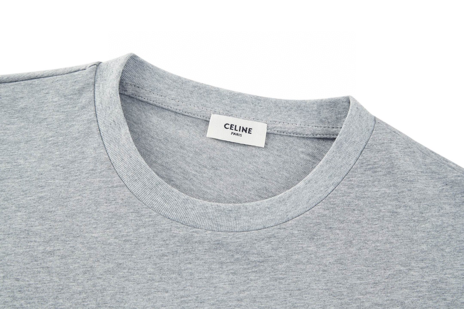 CELINE 赛琳 印花字母标识 短袖 T恤 圆领 夏款 灰色 白色 A0 RX0IA507Z-GIF7