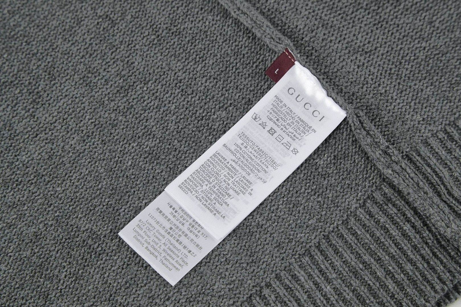 GUCCl 古驰 红灯笼双G刺绣圆领毛衣 针织衫 外套 长袖 灰色 A7 