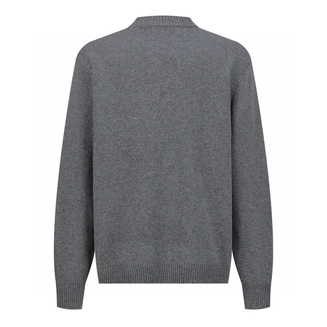 GUCCl 古驰 红灯笼双G刺绣圆领毛衣 针织衫 外套 长袖 灰色 A7 