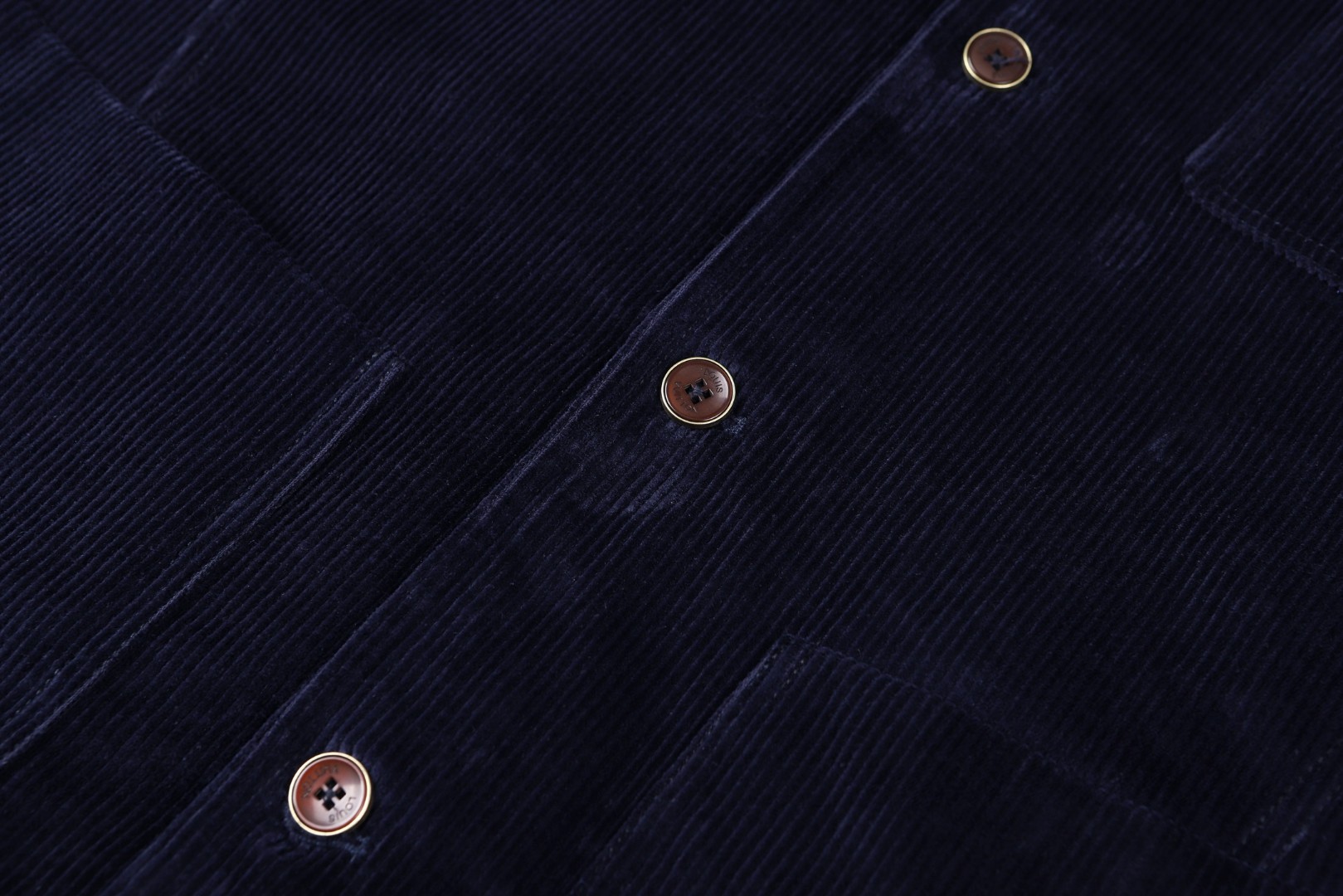 LOUIS VUITTON 路易威登 灯芯绒V领长袖外套 夹克 夜空蓝 B5 1AJBO0