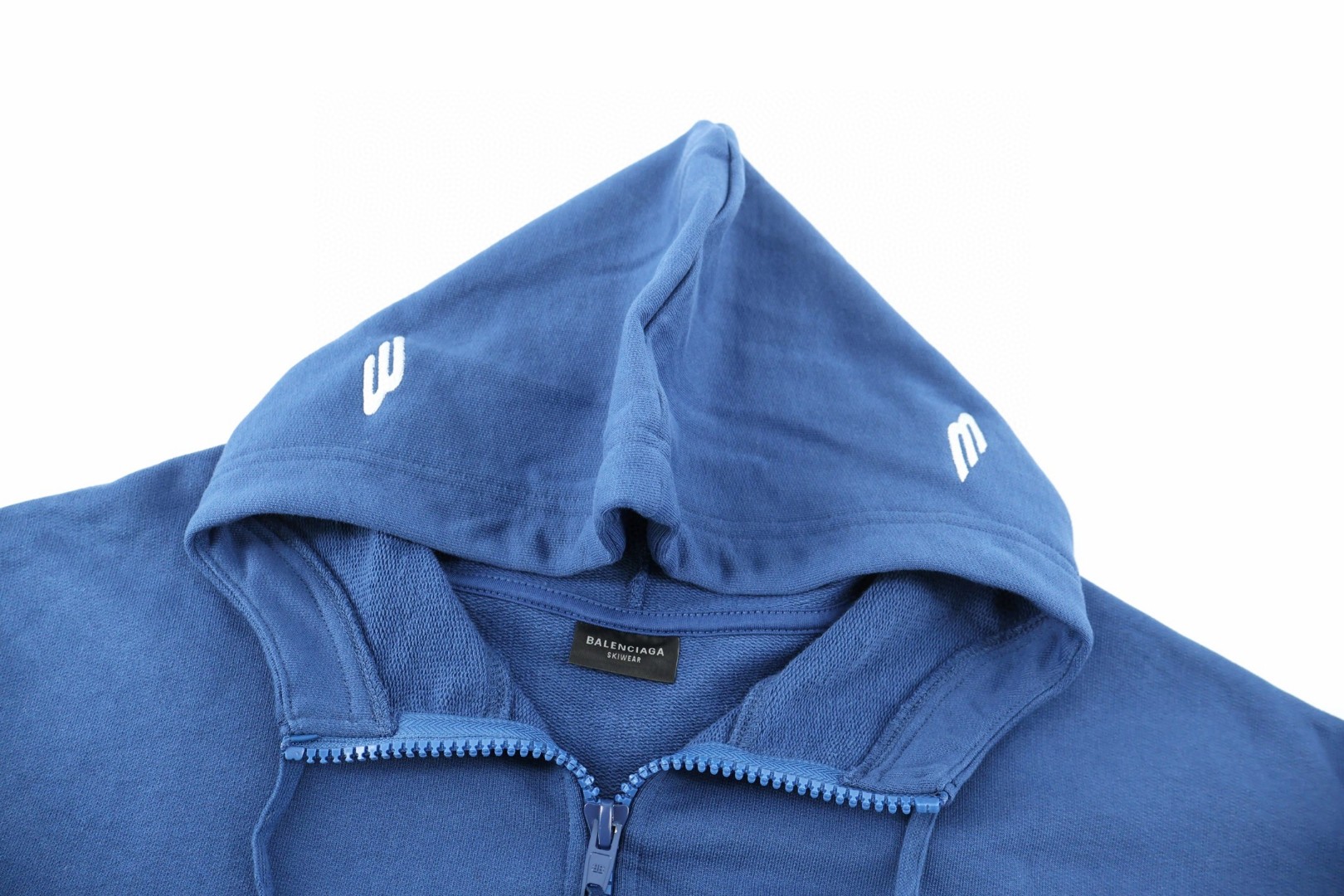 Balenciaga 巴黎世家 滑雪系列3M刺绣半拉链连帽卫衣 外套 长袖 蓝色 黑色 B0 855351TTVK77740