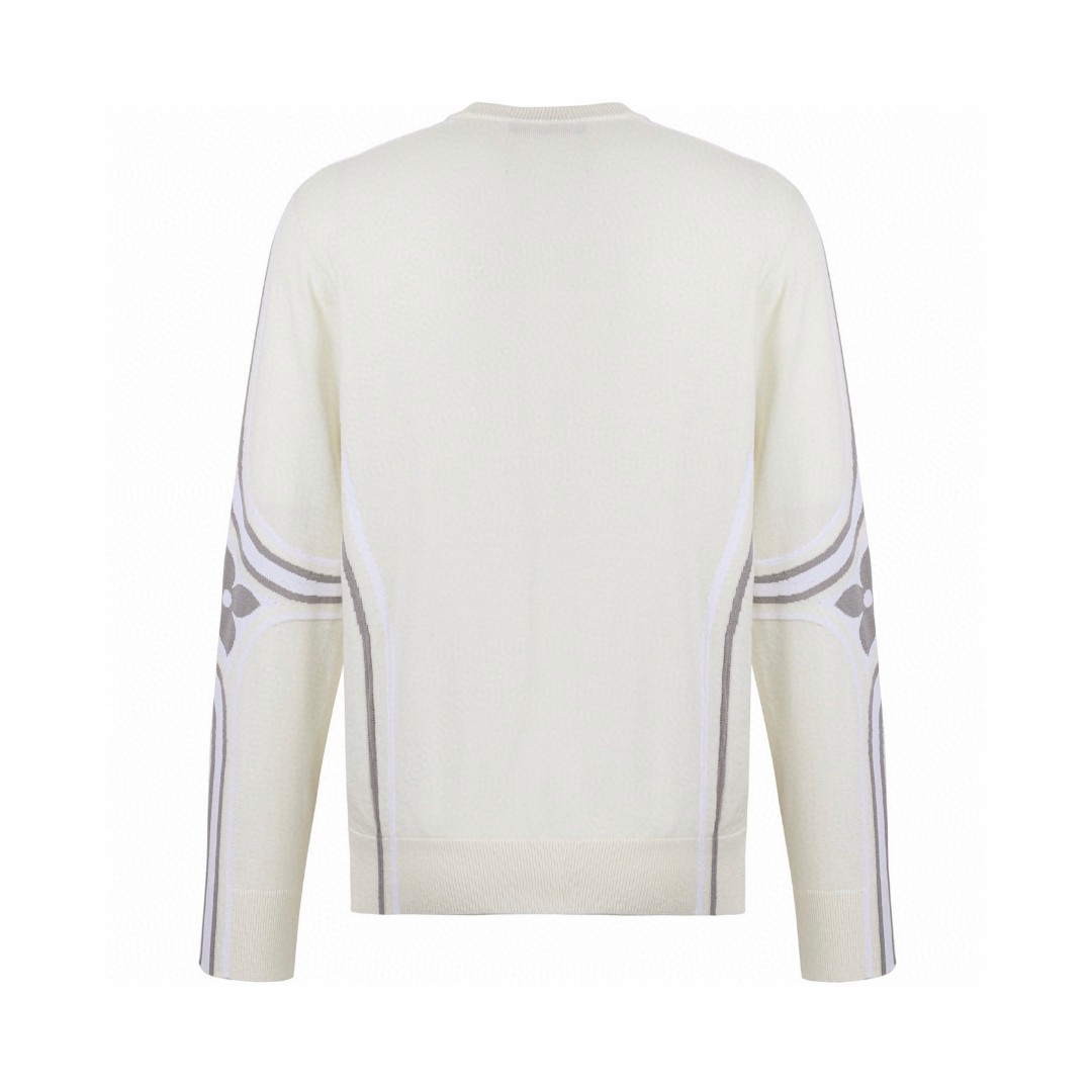 LOUIS VUITTON 路易威登 滑雪系列字母手臂花卉毛衣 针织衫 外套 白色 B0 1AJBW6