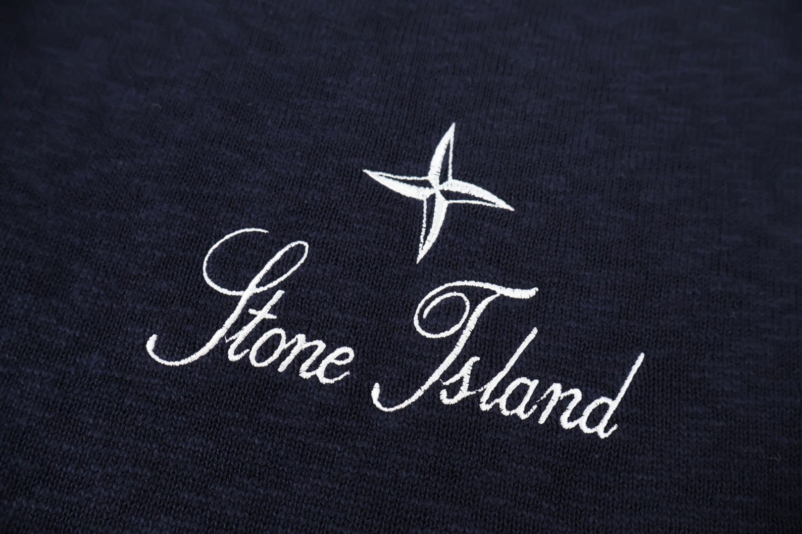 STONE ISLAND 石头岛 刺绣圆领毛衣 针织衫 长袖 外套 杏色 蓝色 B0 K2S155100093S00HA-V0026