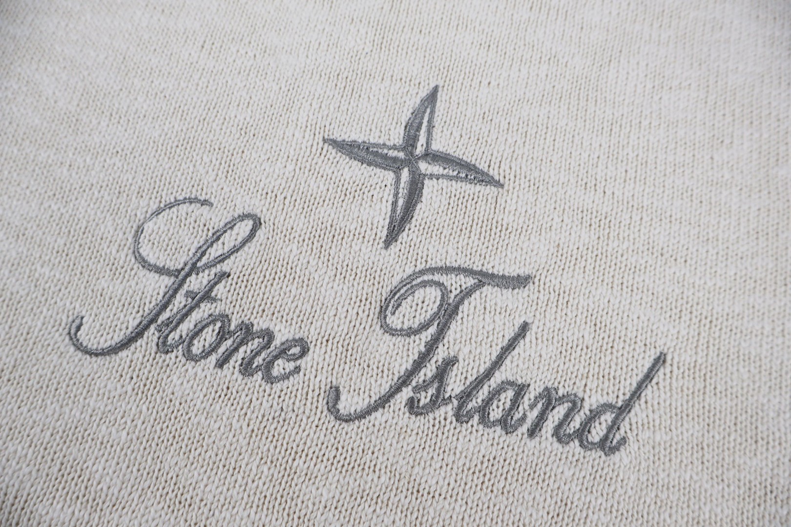 STONE ISLAND 石头岛 刺绣圆领毛衣 针织衫 长袖 外套 杏色 蓝色 B0 K2S155100093S00HA-V0026