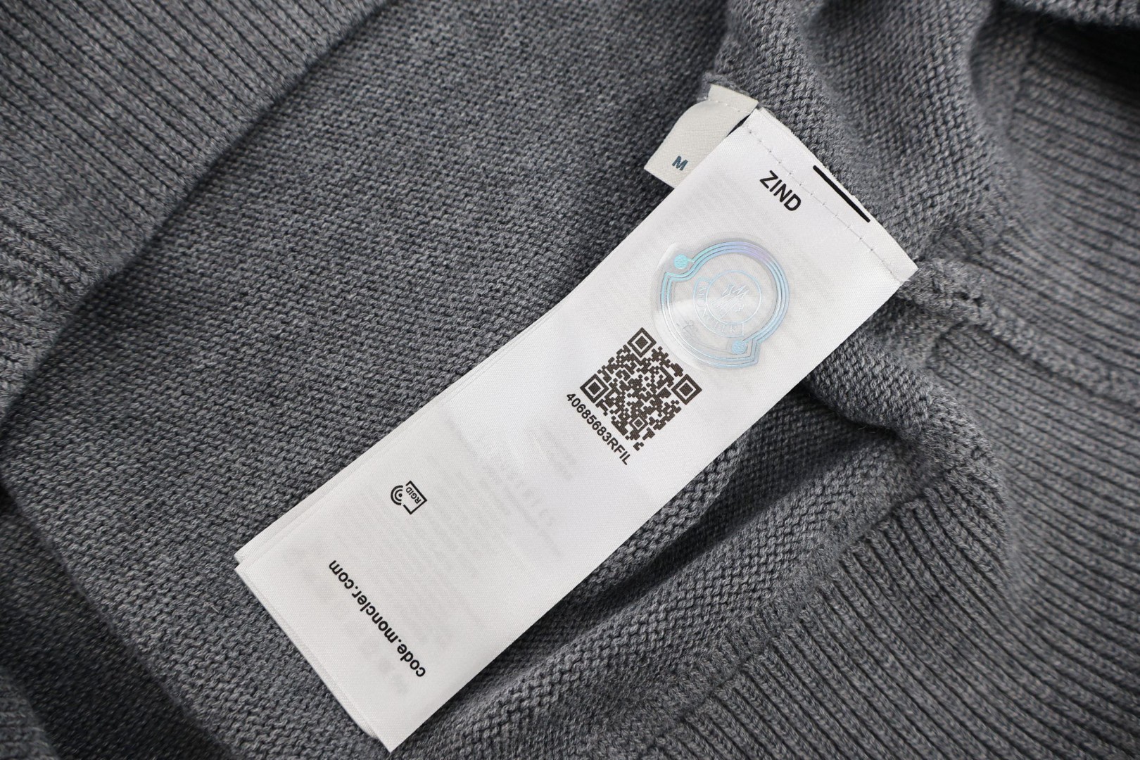 Moncler 蒙口 毛巾刺绣大字母徽标羊毛毛衣 针织衫 秋冬 外套 海军蓝 灰色 B0 K20919C00009M1367776