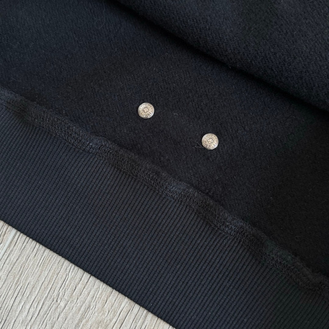 Chrome Hearts 克罗心 梵文刺绣 半拉链卫衣 外套 长袖 男女同款 黑色